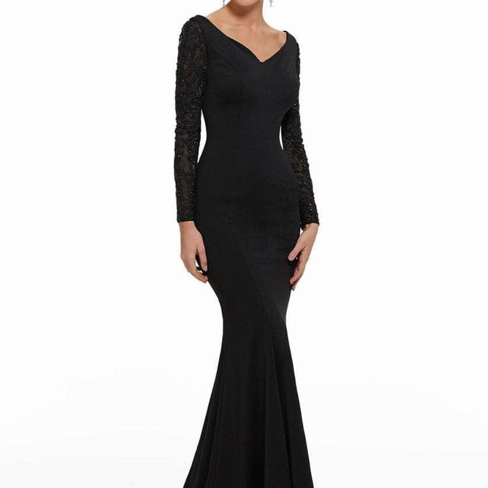 MGNY by Mori Lee 72006SC Mother of the Bride Dress Black Size 18